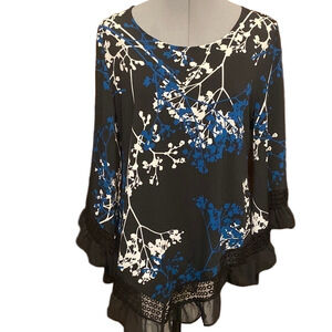 Alfani Handkerchief Laced Hem and Bell Sleeves